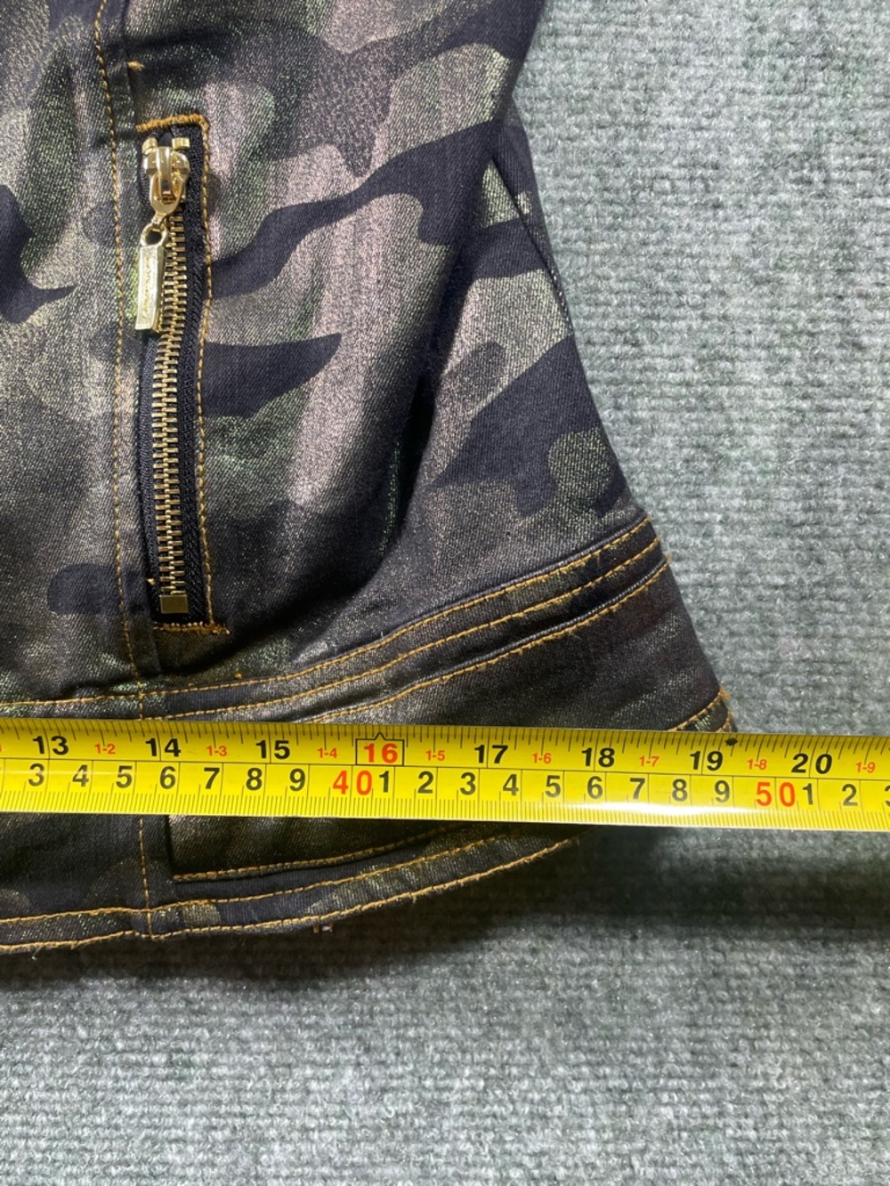 Camo Metallic Moto Jacket in Green by Nygard - Picture 8 of 12